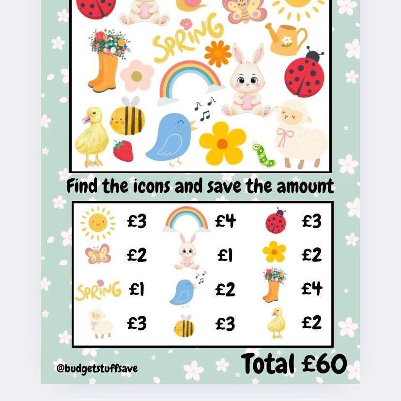 I Spy Spring Edition Tracker, Cash Stuffing, Budget Binder Trackers, Save Money, Cash Envelopes, Budgeting, Money Saver, Presents, Gifts