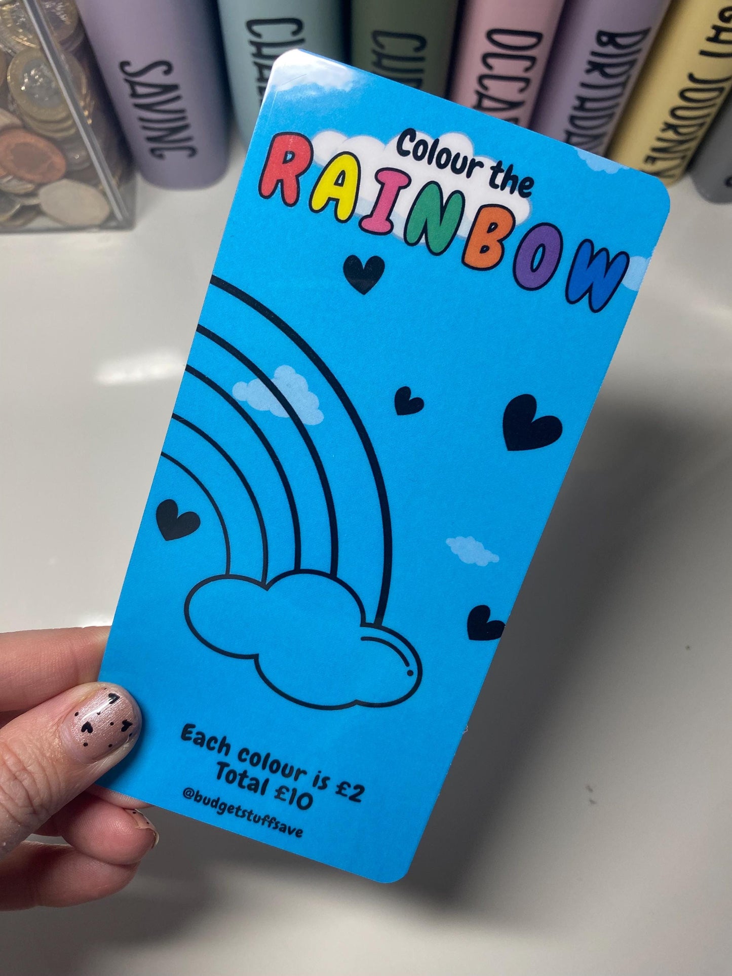 Colour the Rainbow Challenge Savings Tracker and wallet, cash Stuffing, Budgeting, A6 binder, Save money, Envelope method, Budget, kids