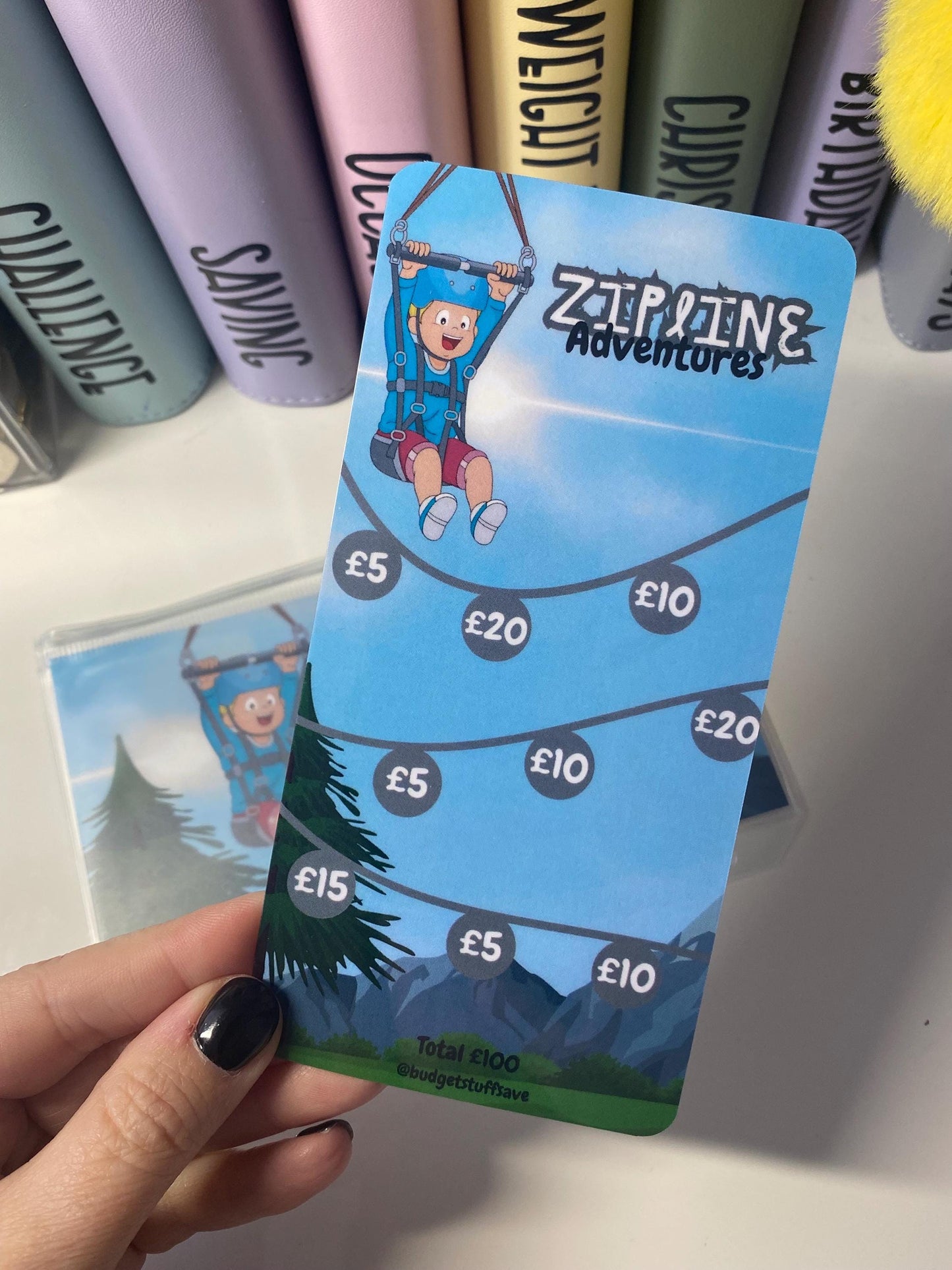 Zipline Adventure Savings Tracker and wallet, cash Stuffing, Budgeting, A6 binder, Save money, Envelope method, Budget, Challenge
