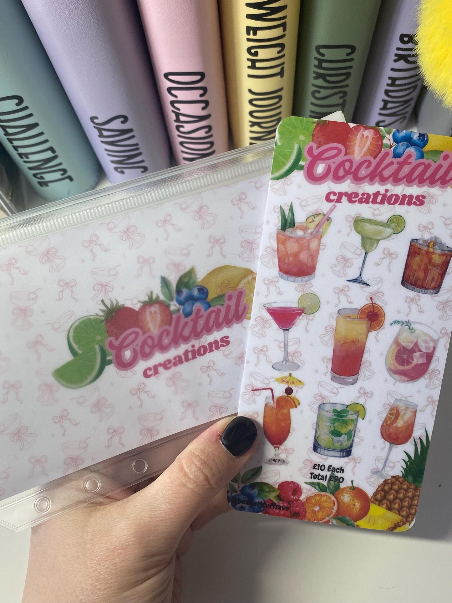 Cocktail Making Savings Tracker and wallet, cash Stuffing, Budgeting, A6 binder, Save money, Envelope method, Budget, Challenge