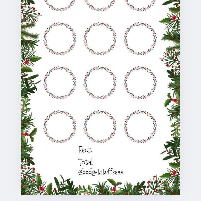 Wreath Making Event Savings Tracker and wallet, cash Stuffing, Budgeting, A6 binder, Save money, Envelope method, Budget, Christmas