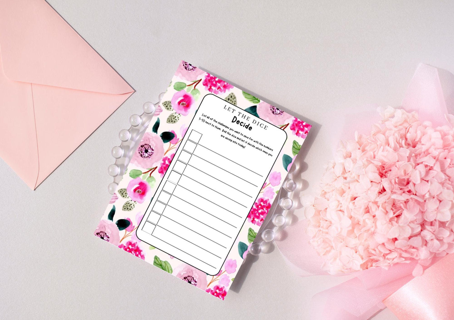 Let the Dice Decide Challenge, Cash Stuffing, Budgeting, Save Money (10 sided Dice included)