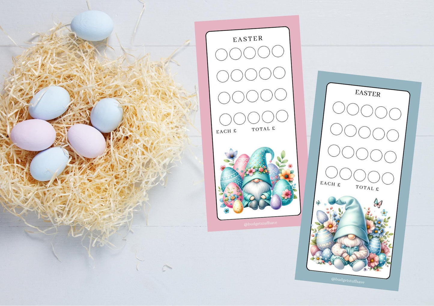 A6 Personalised Easter Gonk trackers and Vellum Wallets for Cash Stuffing, Budgeting, Wallets, Save, Cash, Organise