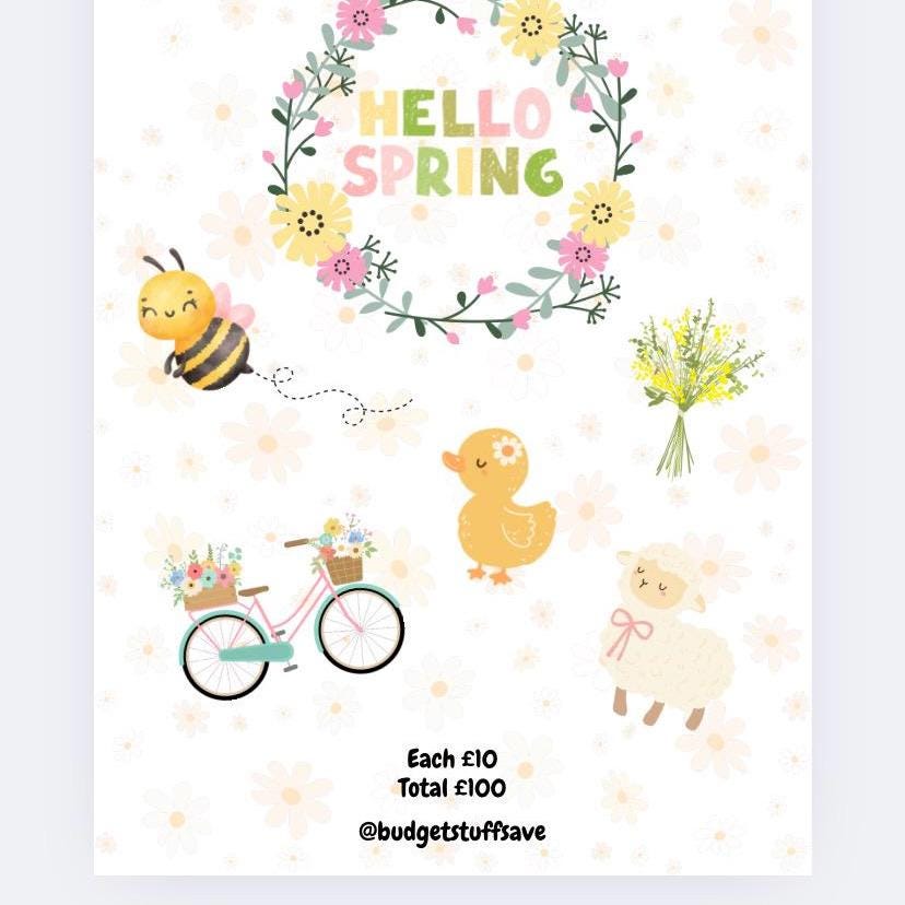 Hello Spring Savings Tracker, Cash Stuffing, Budget Binder Trackers, Save Money, Cash Envelopes, Budgeting, Money Saver, Presents, Gifts