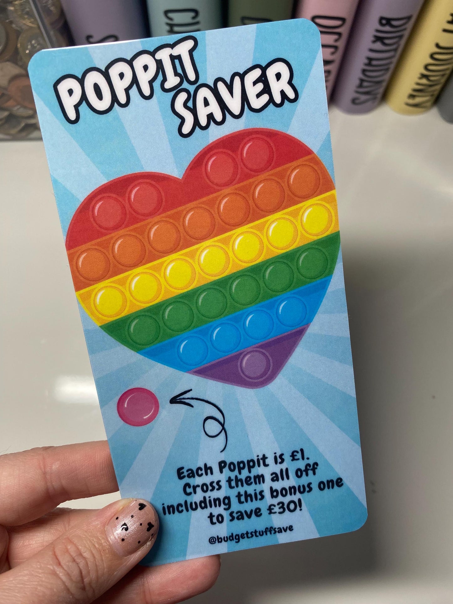 Poppit Challenge Savings Tracker and wallet, cash Stuffing, Budgeting, A6 binder, Save money, Envelope method, Budget, Challenge, Kids