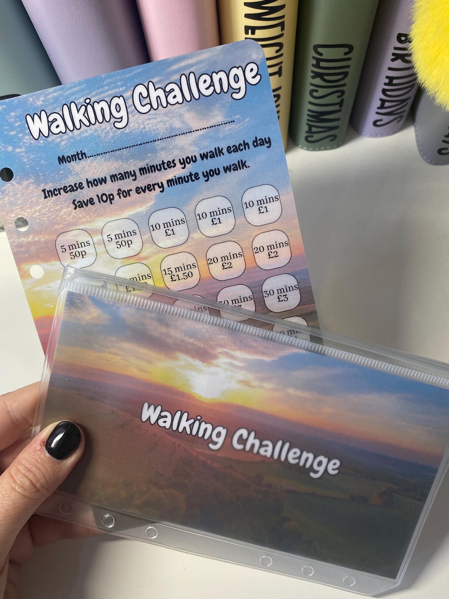 A6 Walking Challenge Dashboard (2 designs to choose from)