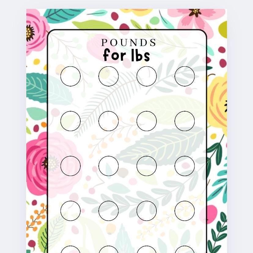 Floral Pounds for lbs tracker, Cash Stuffing, Budget Binder Trackers, Save Money, Cash Envelopes, Budgeting, Money Saver, Presents, Gifts