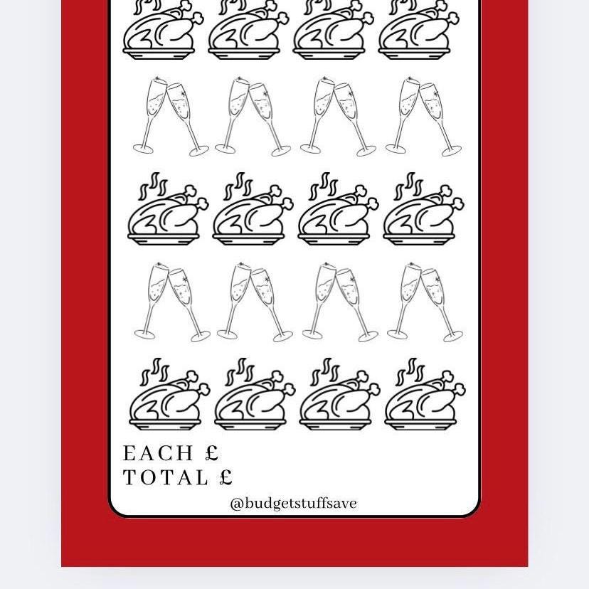 Food and Drink Christmas Tracker, cash stuffing