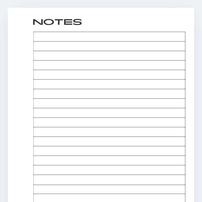 A5 Notes lines Sheets (Matches our A5 Budget Planner)
