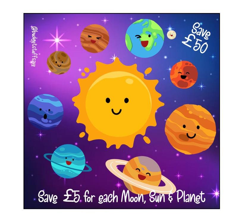 Planets Mini Challenge, Cash Stuffing, Pocket Money, Budgeting, Budget Binder