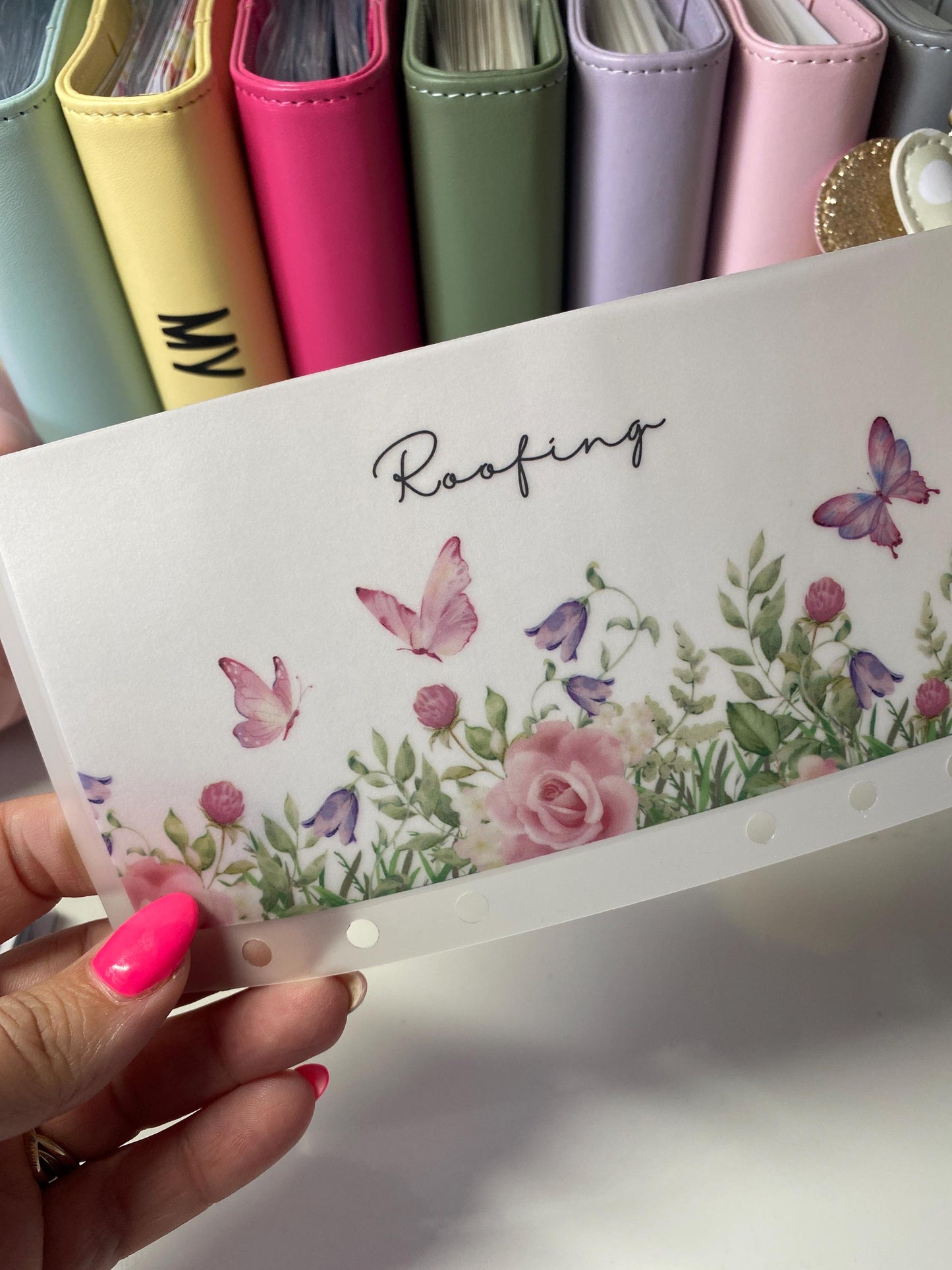 Individual Butterfly designs A6 VELLUM Wallet, Personalised with your choice of wording, Cash Stuffing