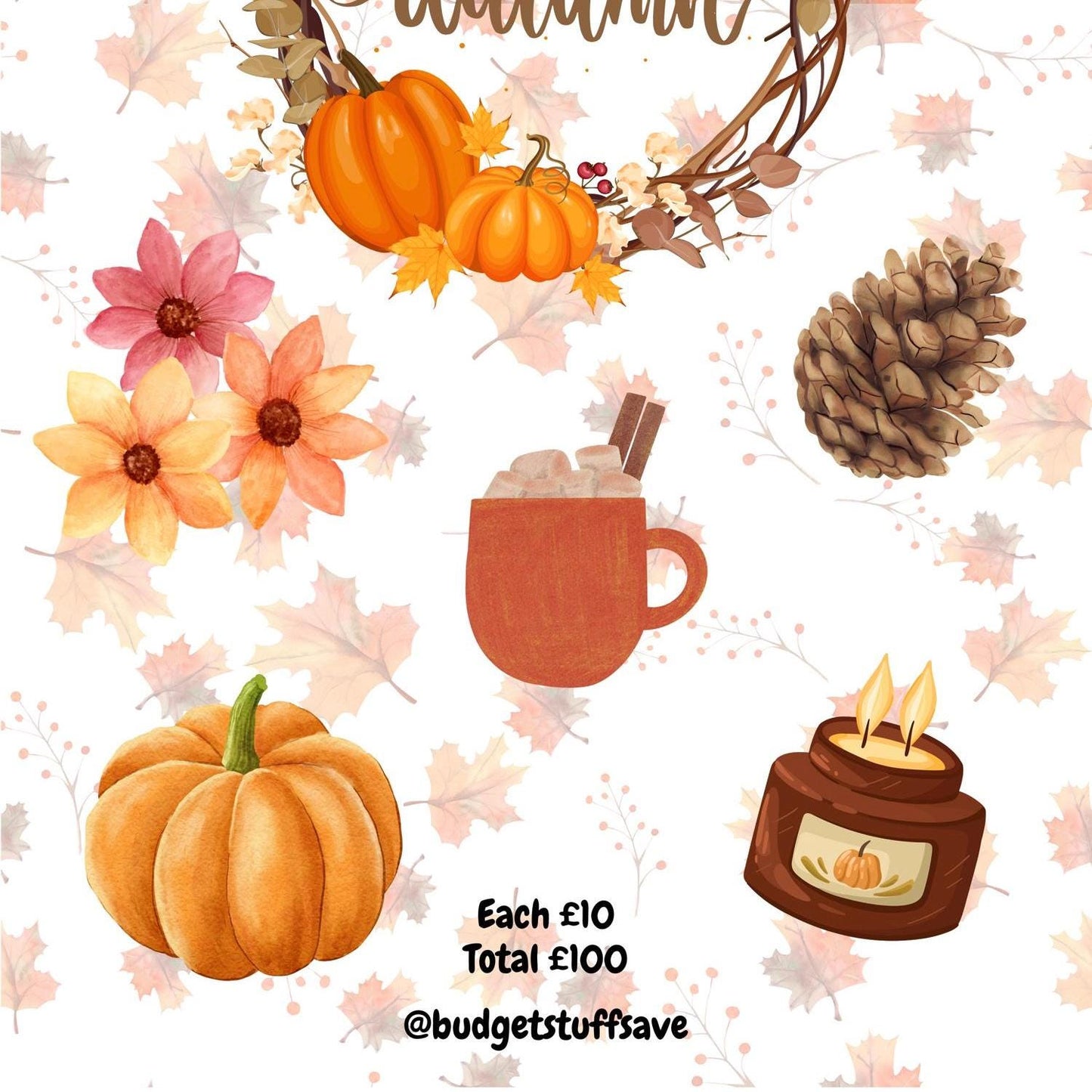 Hello Autumn Savings Tracker, Cash Stuffing, Budget Binder Trackers, Save Money, Cash Envelopes, Budgeting, Money Saver, Presents, Gifts