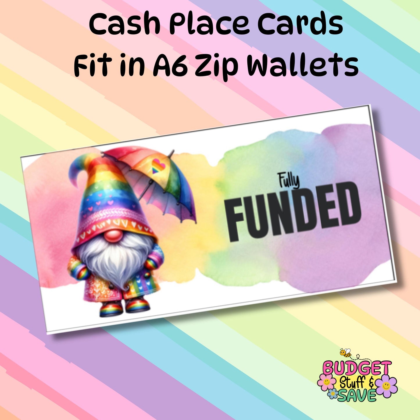 Gonk In the bank place cards, I owe you, fully funded tracker for Cash Stuffing, Budgeting, Wallets, Save, Cash, Organise