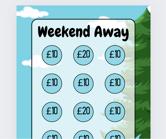 Weekend Away Savings Tracker, Cash Stuffing, Budgeting