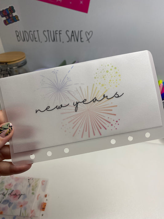 New Years A6 Vellum Wallet, Cash Stuffing