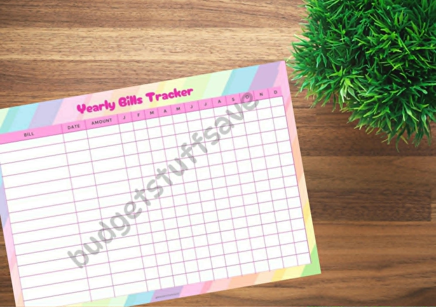 Yearly Bills Tracker DIGITAL DOWNLOAD