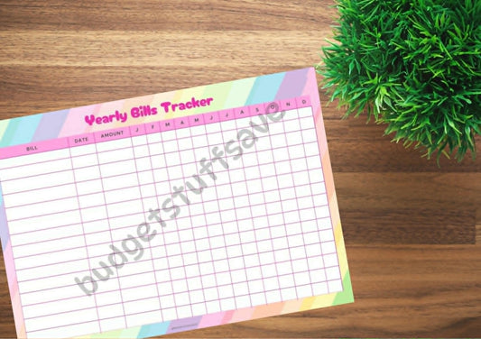 Yearly Bills Tracker DIGITAL DOWNLOAD