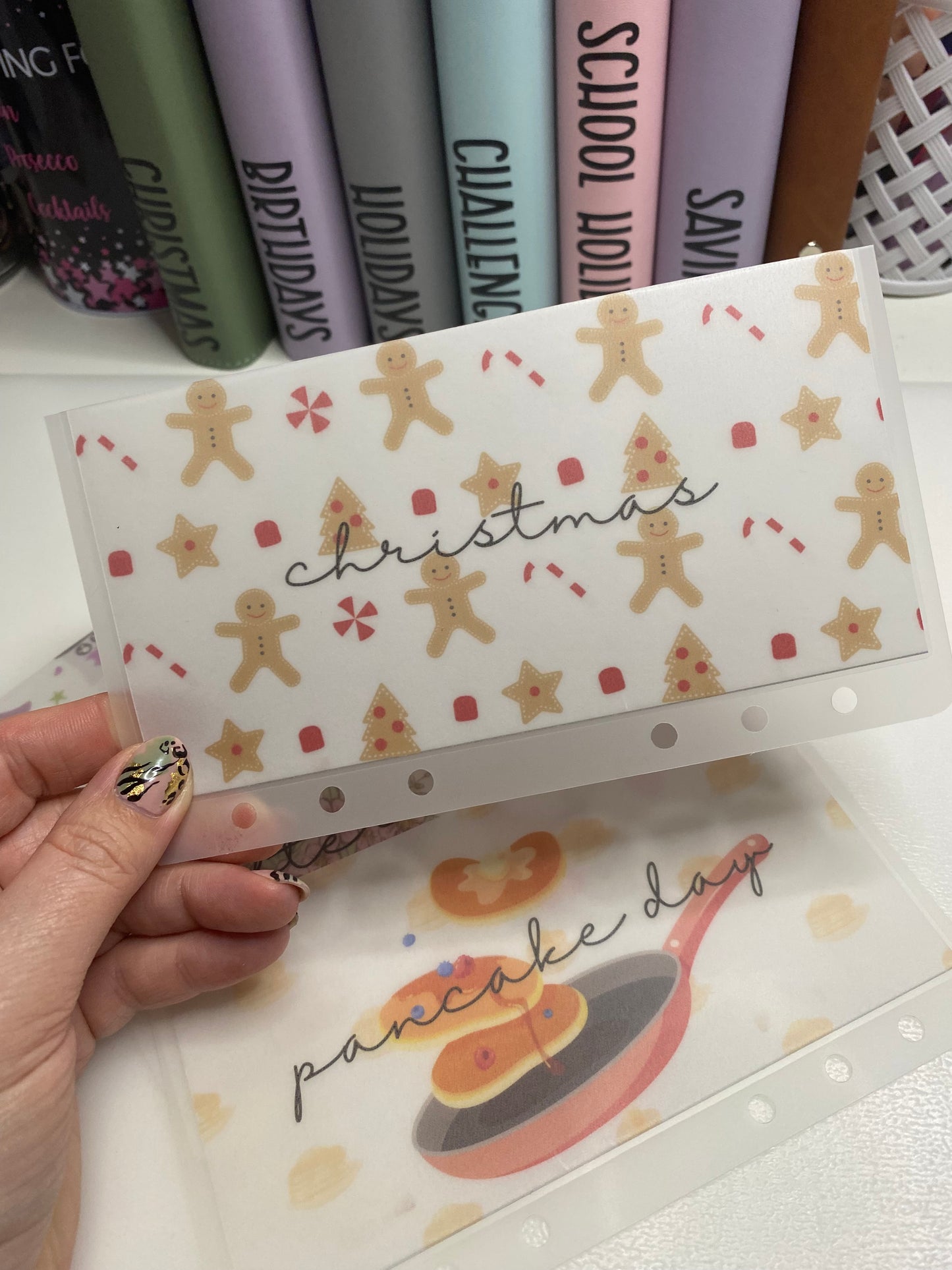 Christmas Gingerbread Vellum Wallet, Cash Stuffing