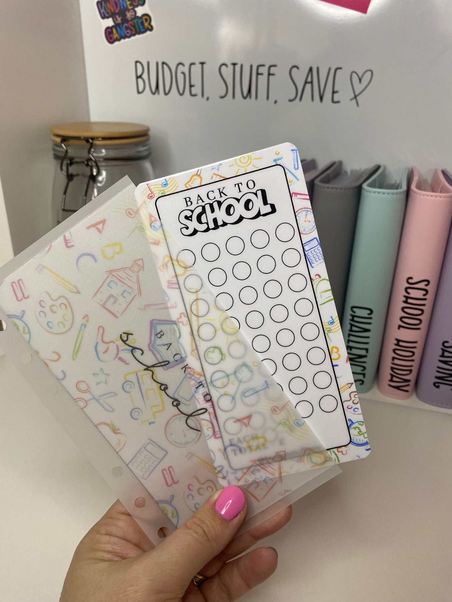 Back to School Tracker and Vellum Wallet, Cash Stuffing