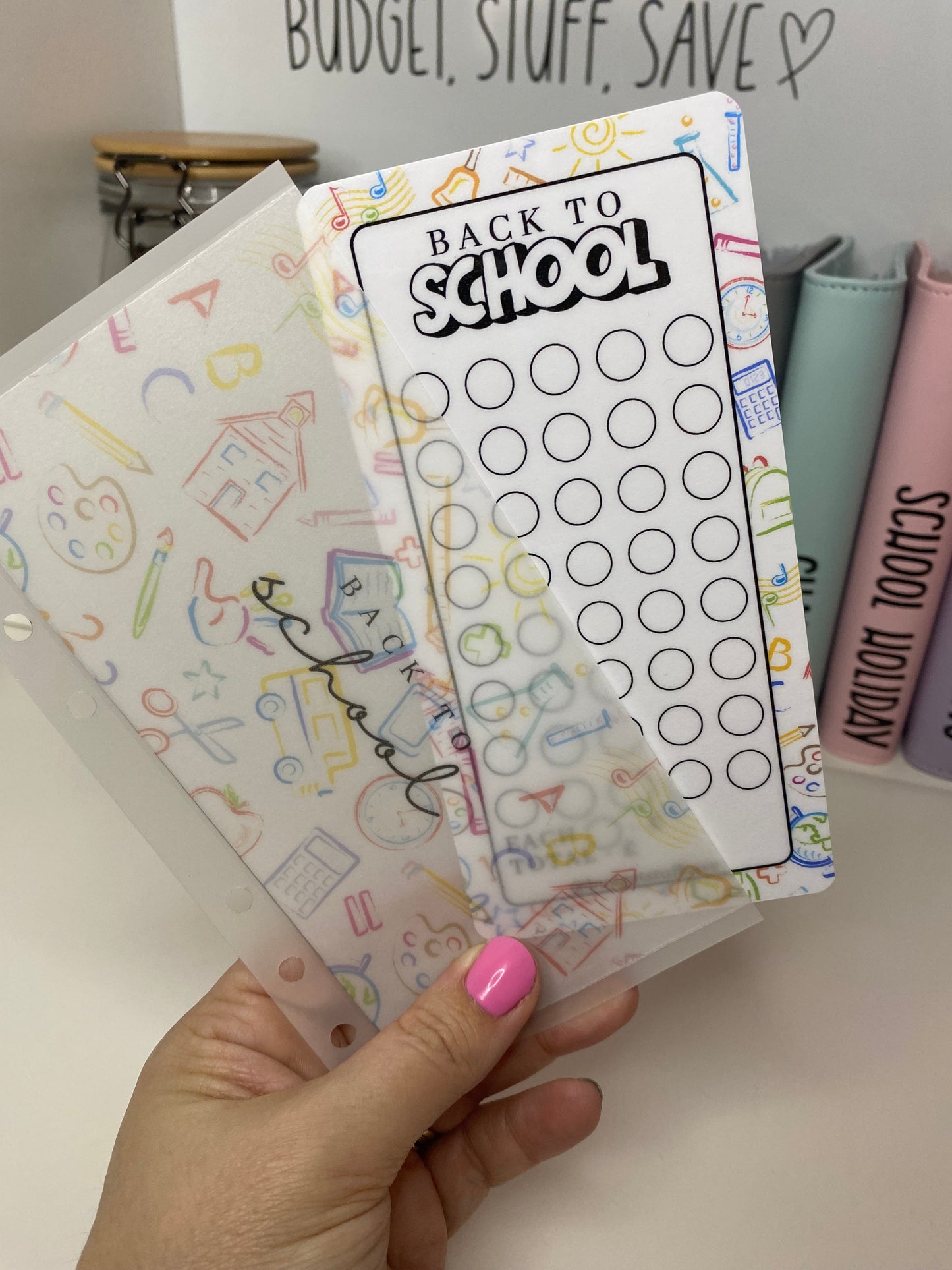 Back to School Tracker and Vellum Wallet, Cash Stuffing