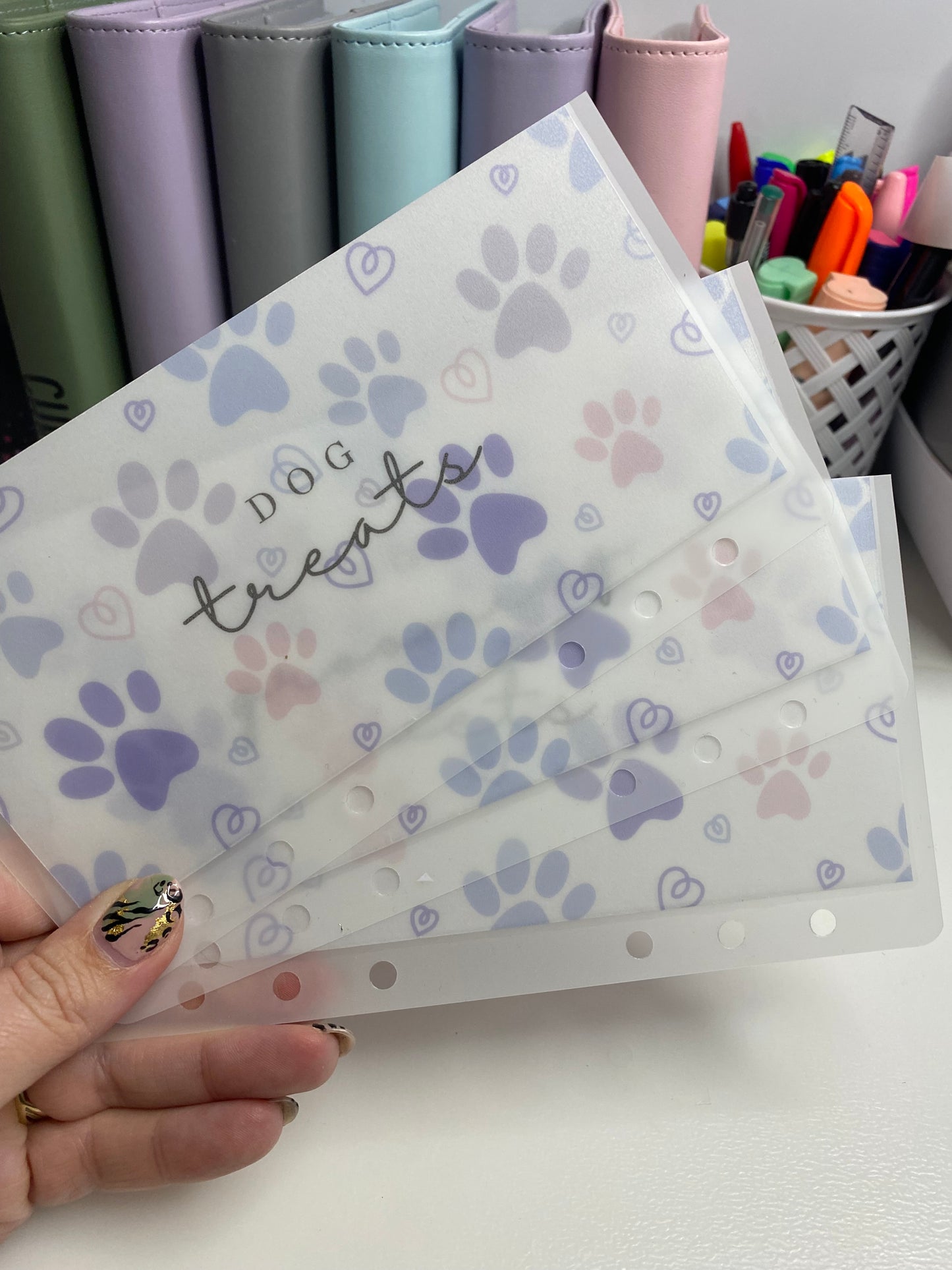 Dog related Vellum Wallets, Cash Stuffing