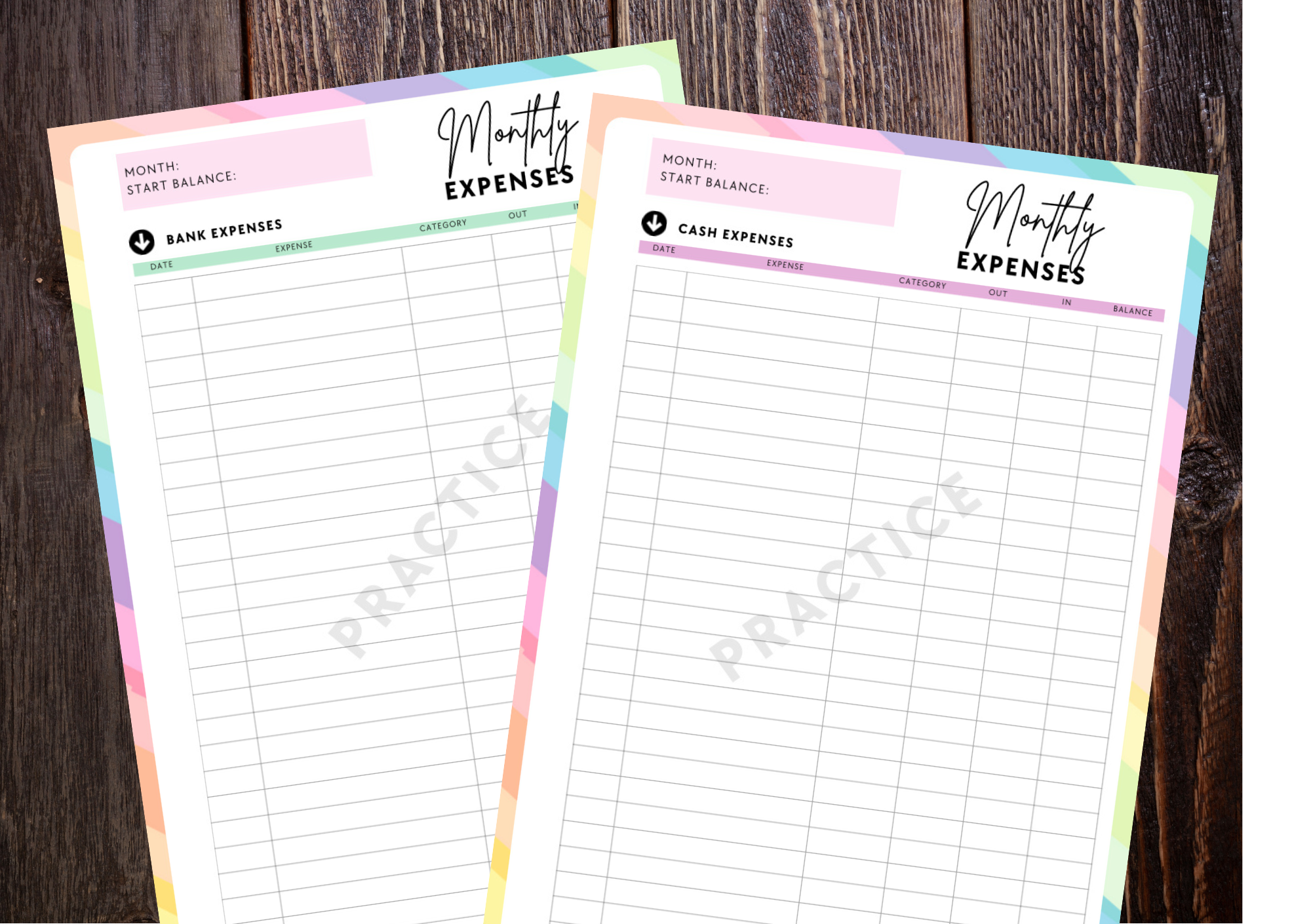 Cash and Bank Expenses DIGITAL DOWNLOAD – Budget Stuff Save