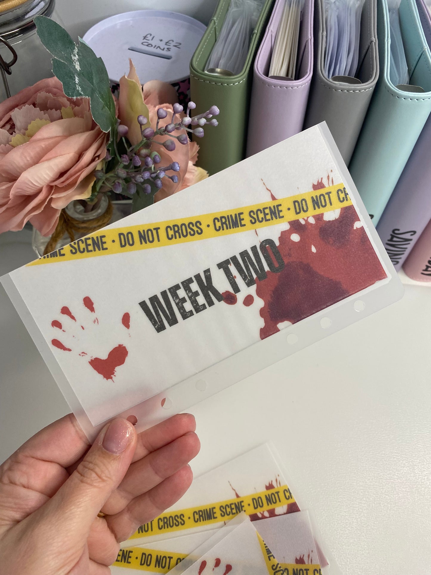 Week 1-5 CRIME SCENE themed Vellum Wallets A6