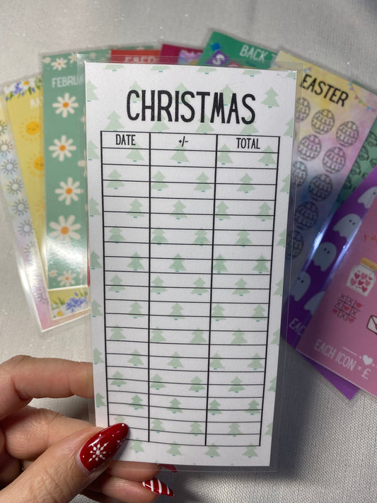 Christmas Chart Tracker, Cash Stuffing