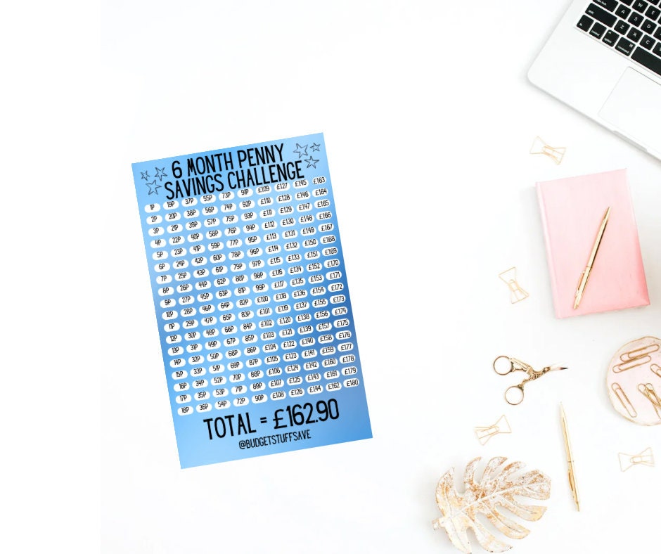 6 month Penny Saving Challenge, Perfect for kids