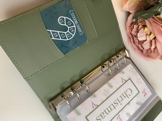 Sage Green Christmas Binder with inserts, The perfect organisational tool for a stress free Christmas, gifts, stockings, food, decorations