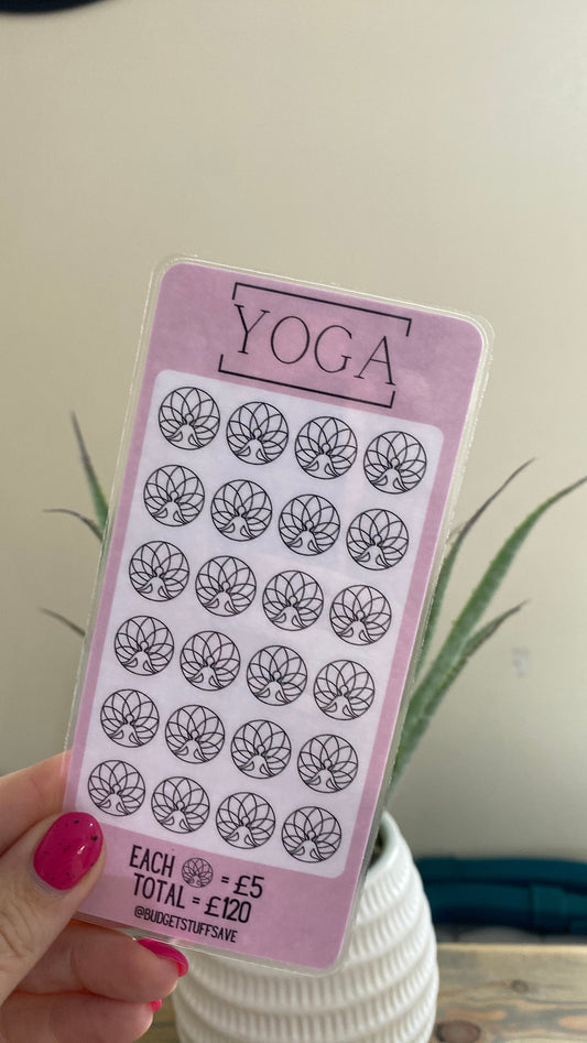 Yoga Savings Tracker, Cash Stuffing,