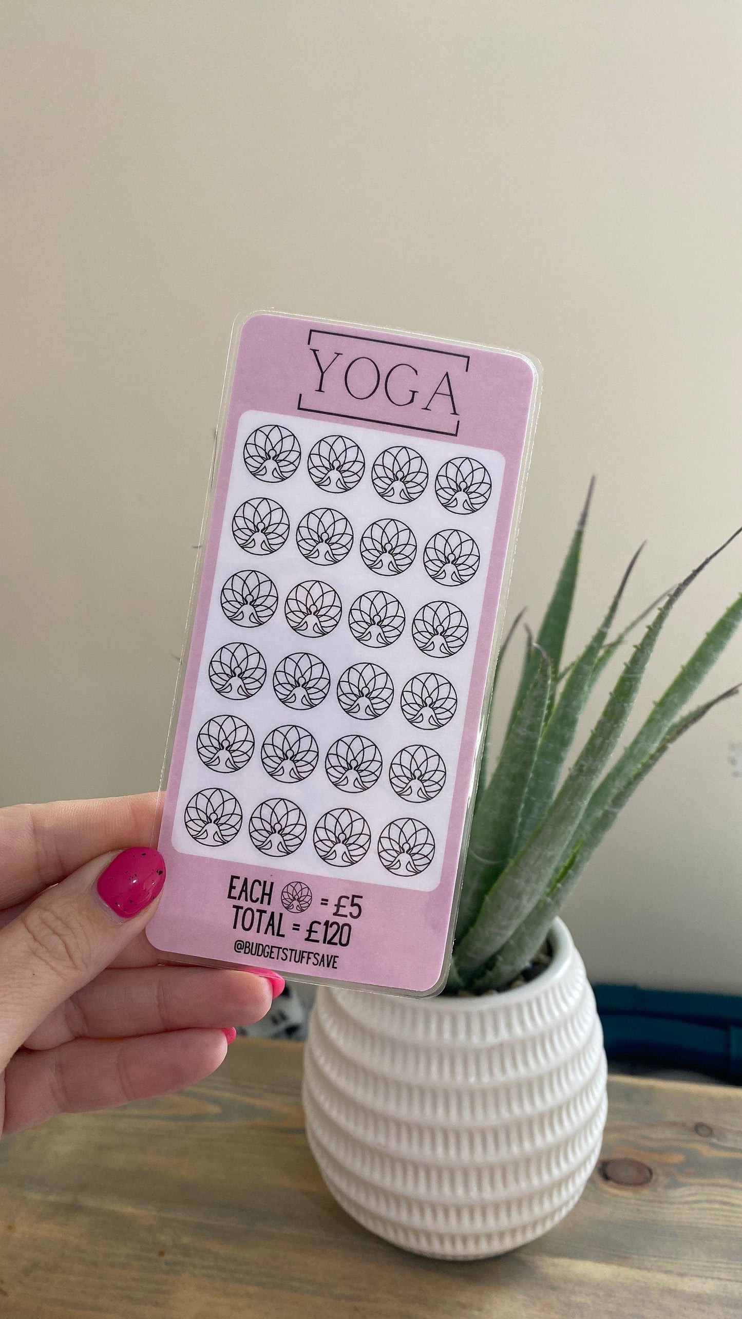 Yoga Savings Tracker, Cash Stuffing,