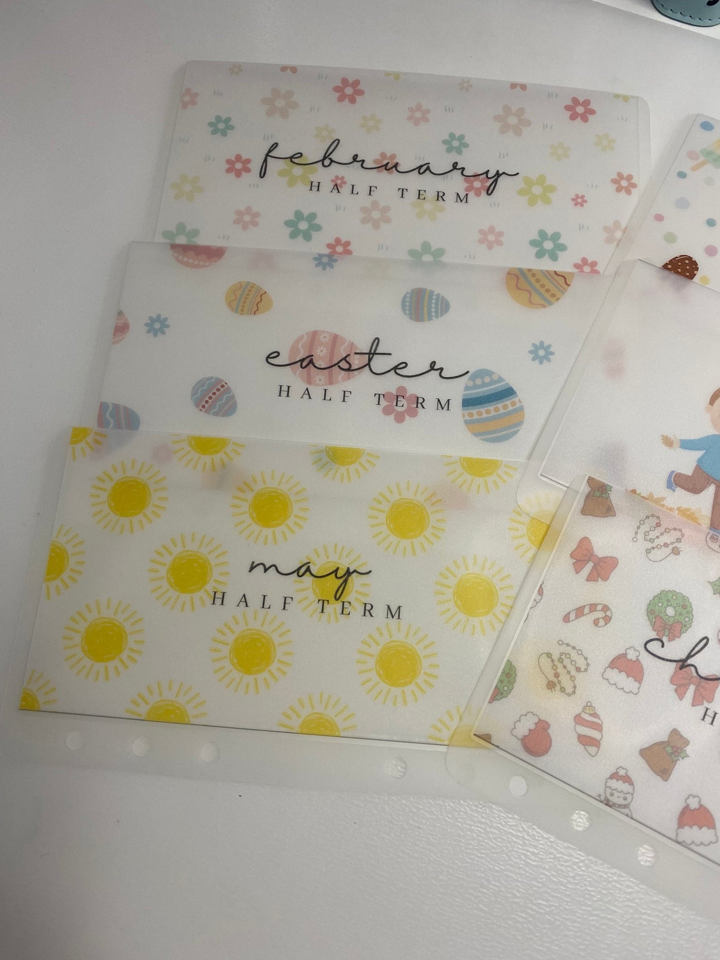 School Holidays Vellum Wallets and Trackers for Cash Stuffing, Budgeting