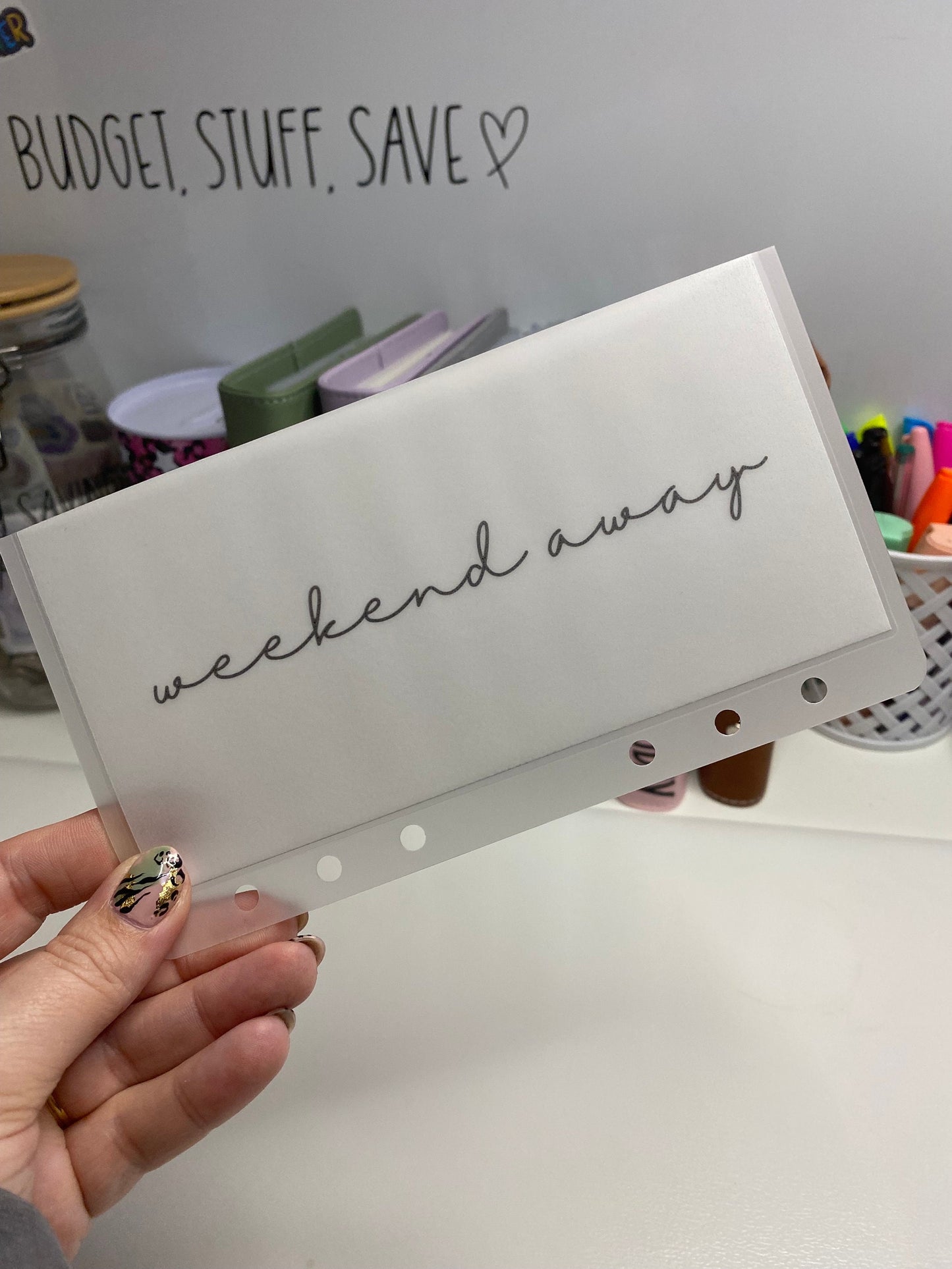 A6 Personalised Vellum Wallets for Cash Stuffing, Budgeting, Wallets, Save, Cash, Organise