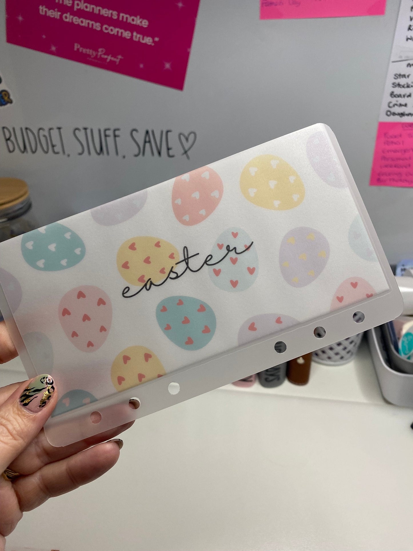 Easter Vellum Wallet, Cash Stuffing