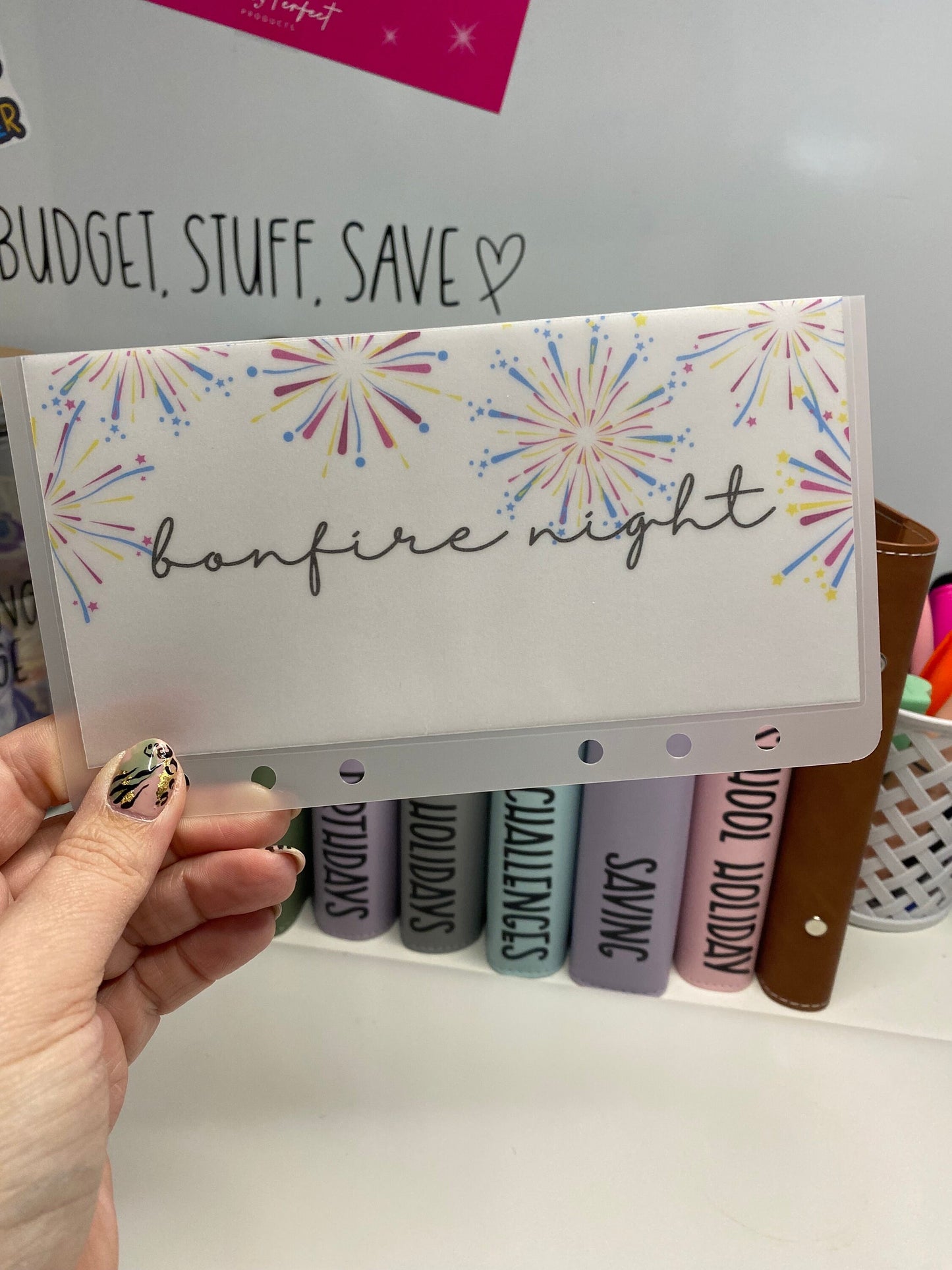 Bonfire Night Vellum Wallet, Cash Stuffing, Budgeting