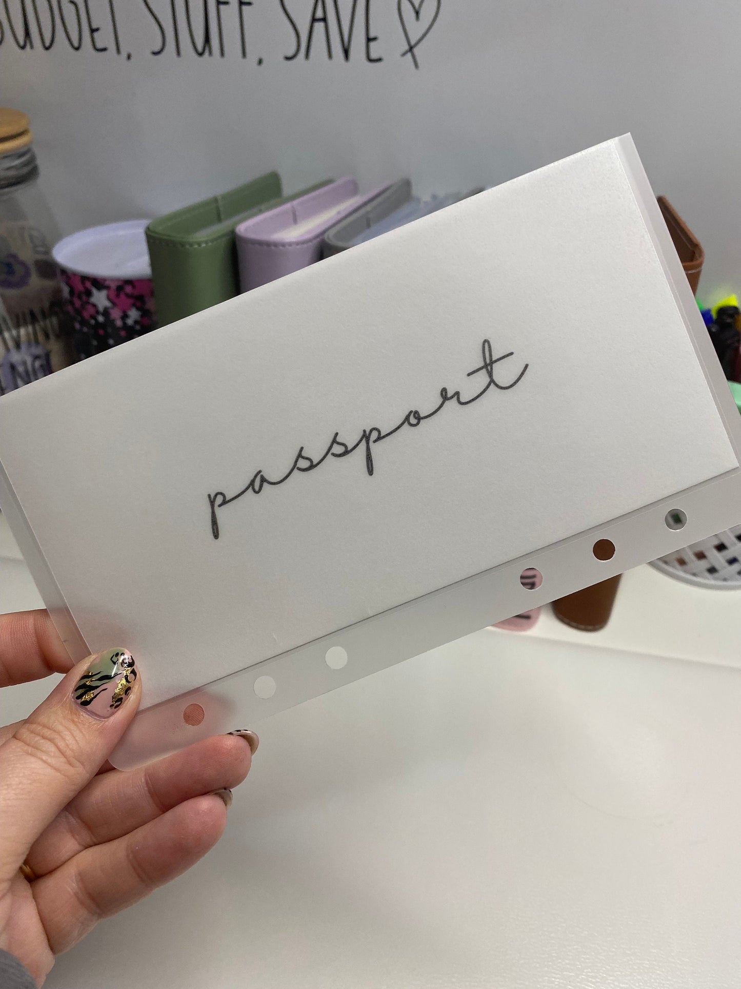 A6 Personalised Vellum Wallets for Cash Stuffing, Budgeting, Wallets, Save, Cash, Organise