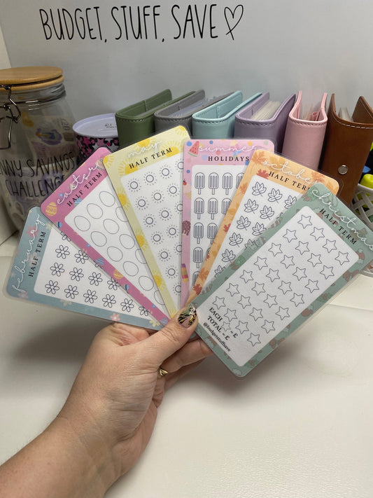 School Holidays Savings Tracker Bundle, Cash Stuffing, Budgeting, Incremental savings, Financial planning, Milestone tracker