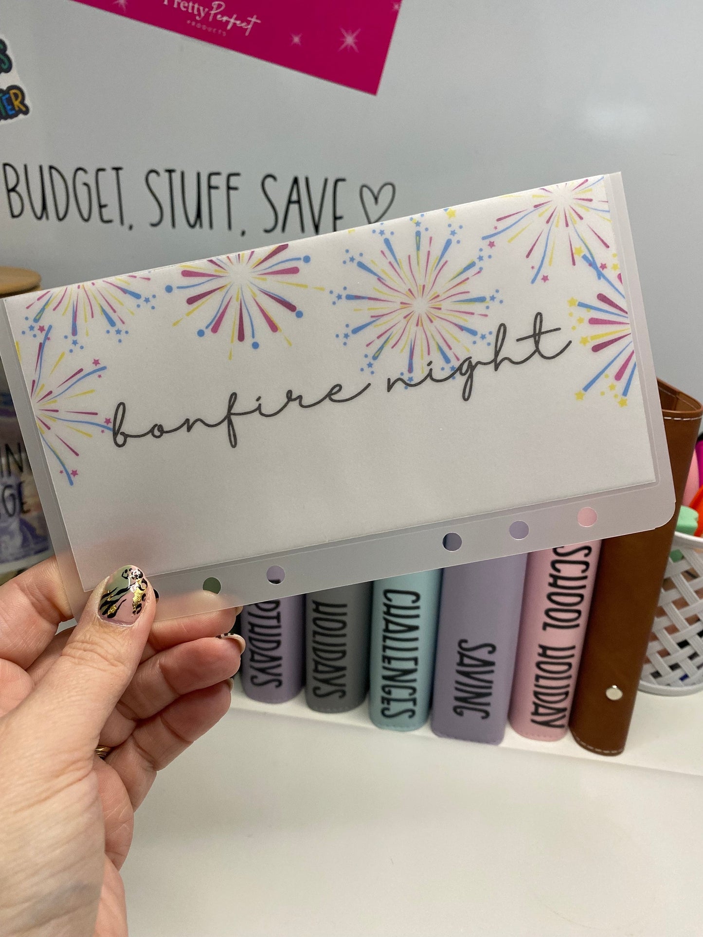 Bonfire Night Vellum Wallet, Cash Stuffing, Budgeting