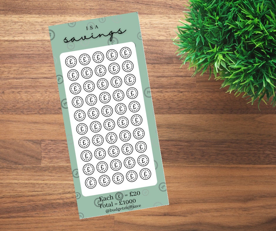 ISA Savings Tracker and vellum wallet, cash Stuffing, Budgeting