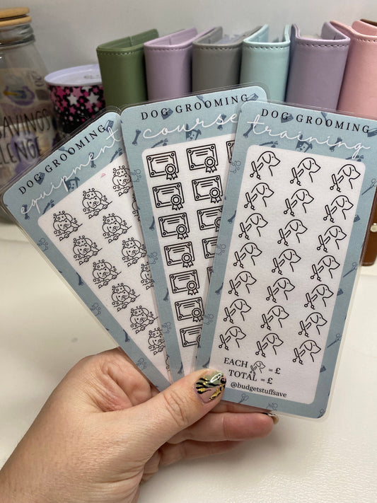 Training to be a Dog Groomer Savings Tracker, cash Stuffing, Budgeting