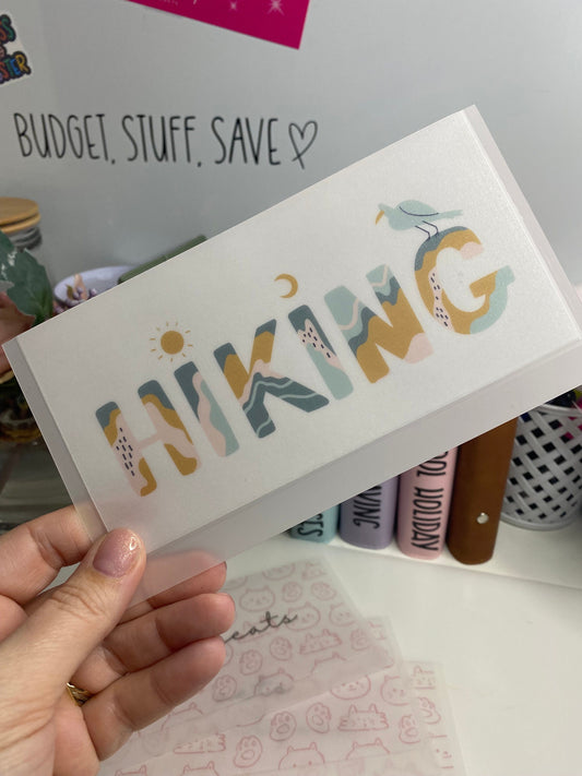 Hiking A6 VELLUM Wallet and tracker, Cash Stuffing