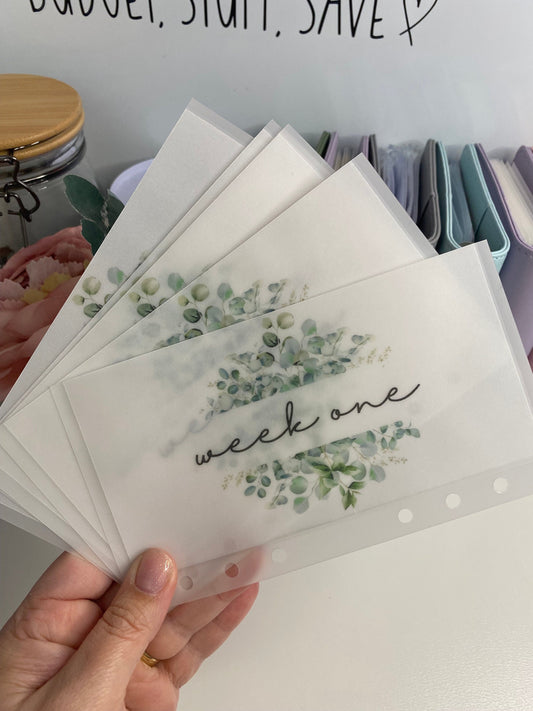 Week 1-5 Leafy Green themed Vellum Wallets