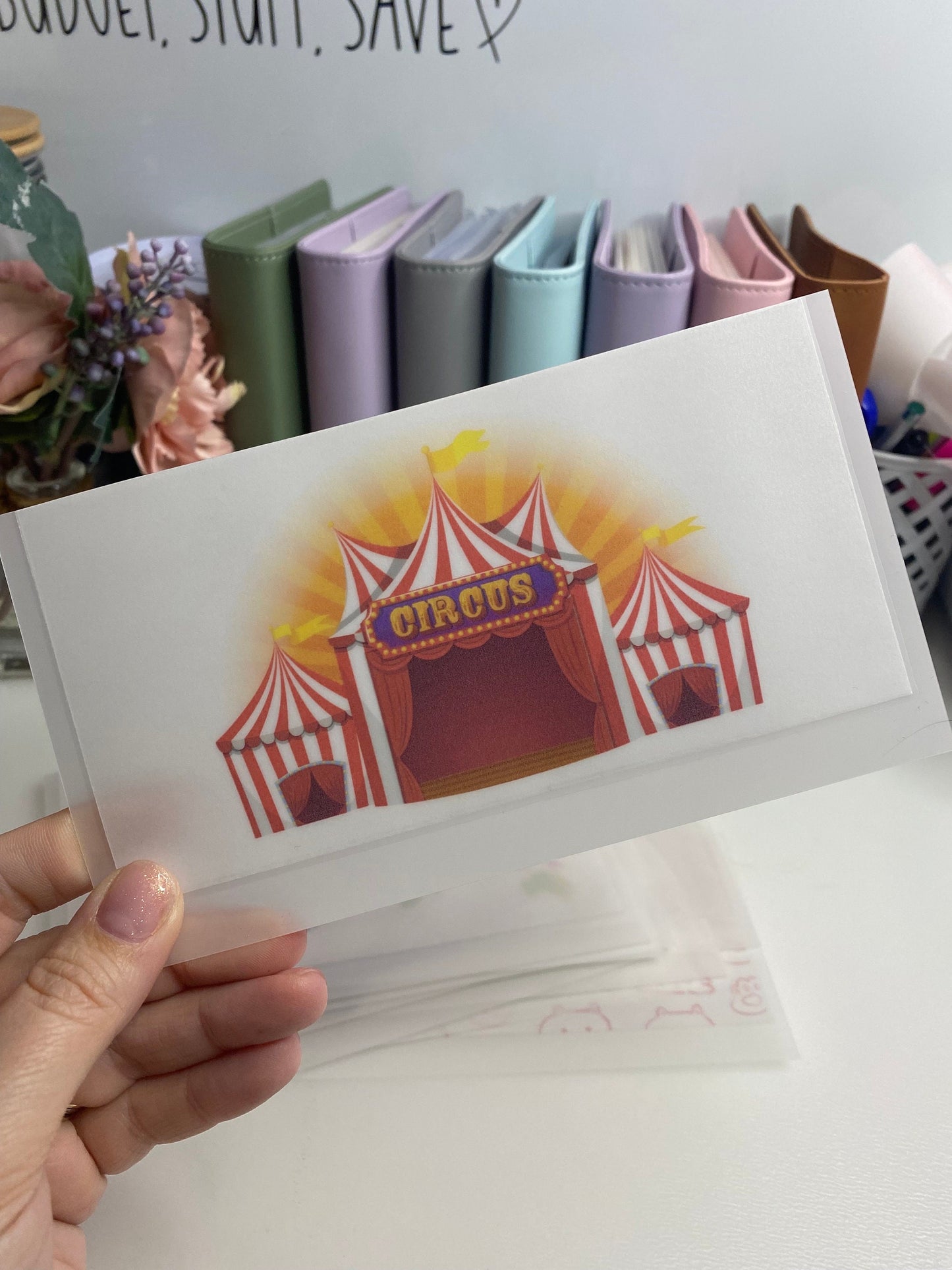 Circus Tracker and Vellum Wallet, Cash Stuffing, Budgeting