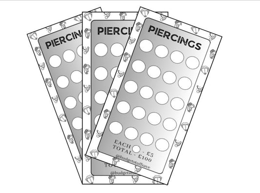 Piercings Savings Tracker, cash Stuffing, Budgeting, A6 binder, Save money,  Envelope method, Budget, Challenge