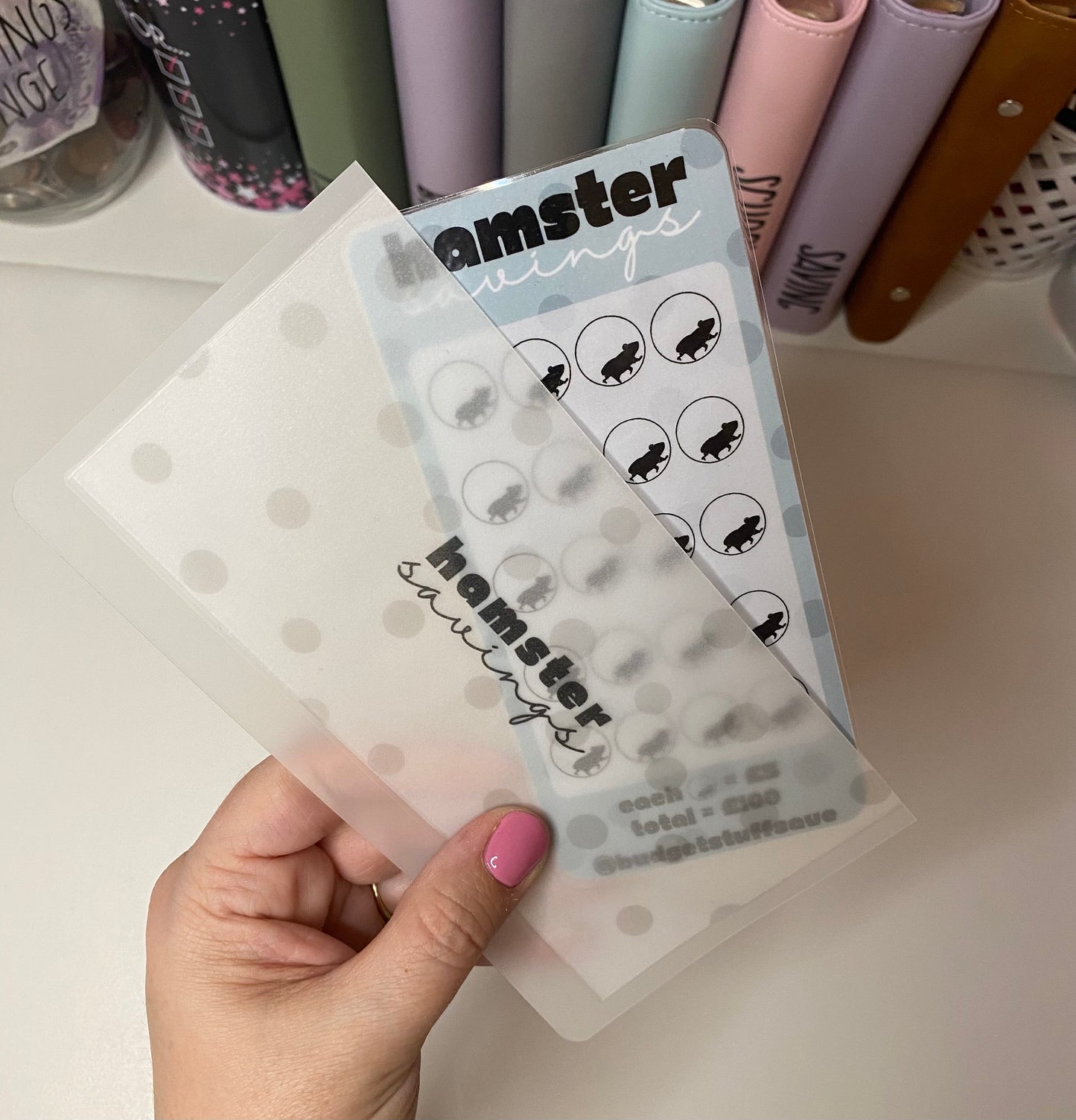 Pet Hamster Tracker and Vellum Wallet, Cash Stuffing