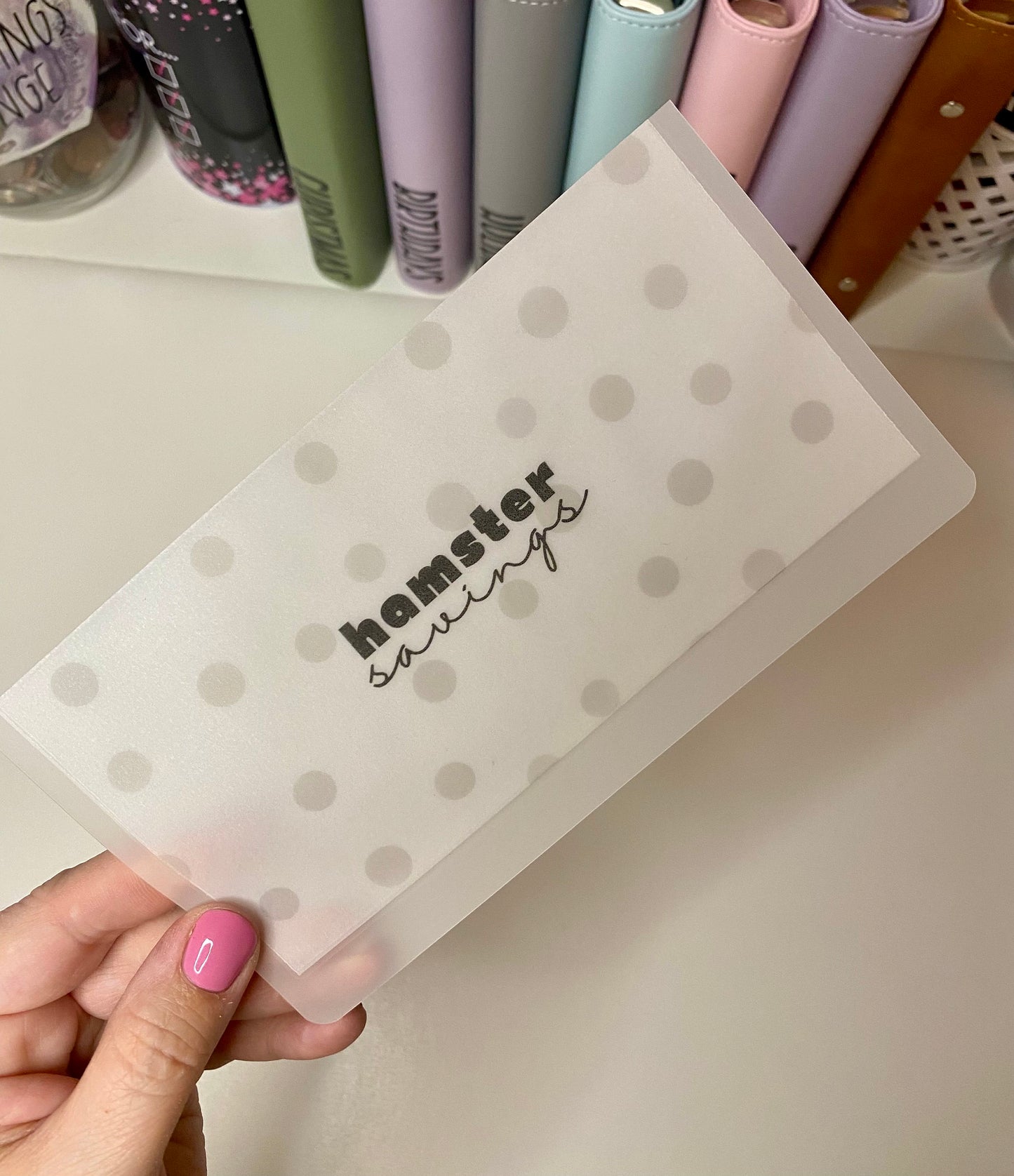 Pet Hamster Tracker and Vellum Wallet, Cash Stuffing