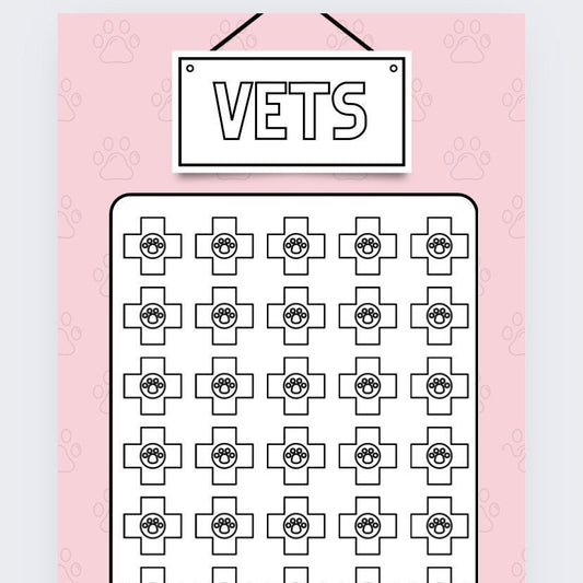 Vets Savings Tracker, Pink/Blue, Cash Stuffing, Budgeting