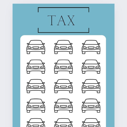 Blue Car ROAD TAX savings tracker, budgeting, Cash stuffing
