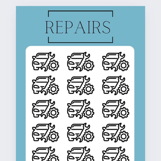 Blue Car REPAIRS savings tracker, budgeting, Cash stuffing
